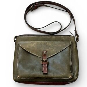 Patricia Nash Avellino Leather Crossbody Bag Purse Olive Green
